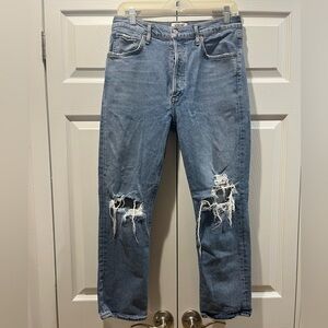 AGOLDE Riley Distressed Straight Leg Jeans Size 29